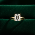 Tesorina™ Nova Ring – Solid 18K Yellow Gold | East-West 2ct Emerald Cut Diamond